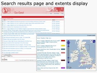 Search results page and extents display 