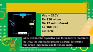 Vac = 220V
R= 130 ohms
C= 12 microFarad
L= 160 mH
60Hertz
 