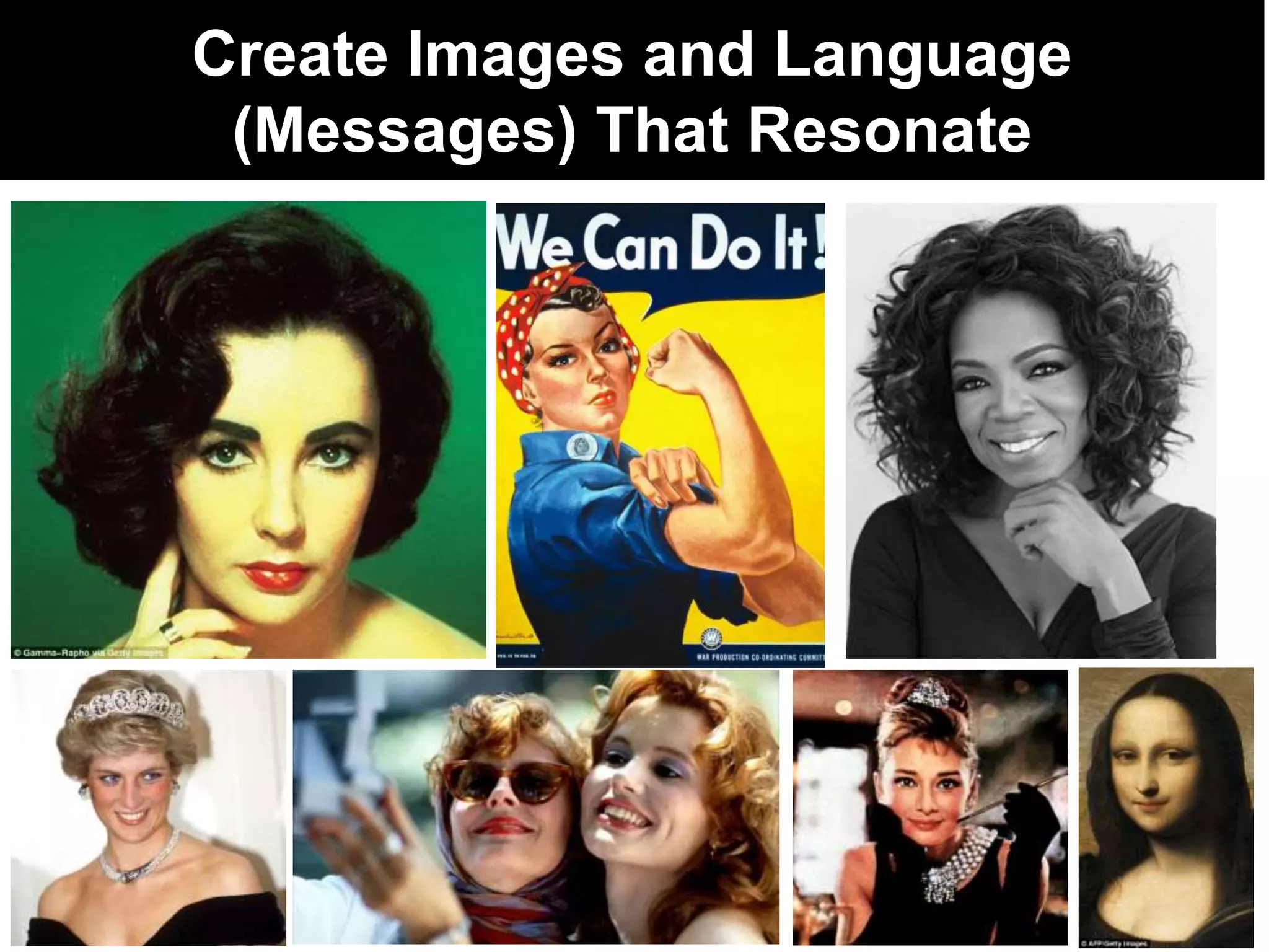 Create Images and Language
(Messages) That Resonate
 