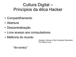 Desafios 
1.Promover a ética hacker nas escolas de governo 
2.Criação de Planos de Dados Abertos - PDAs 
3.Envolvimento de...