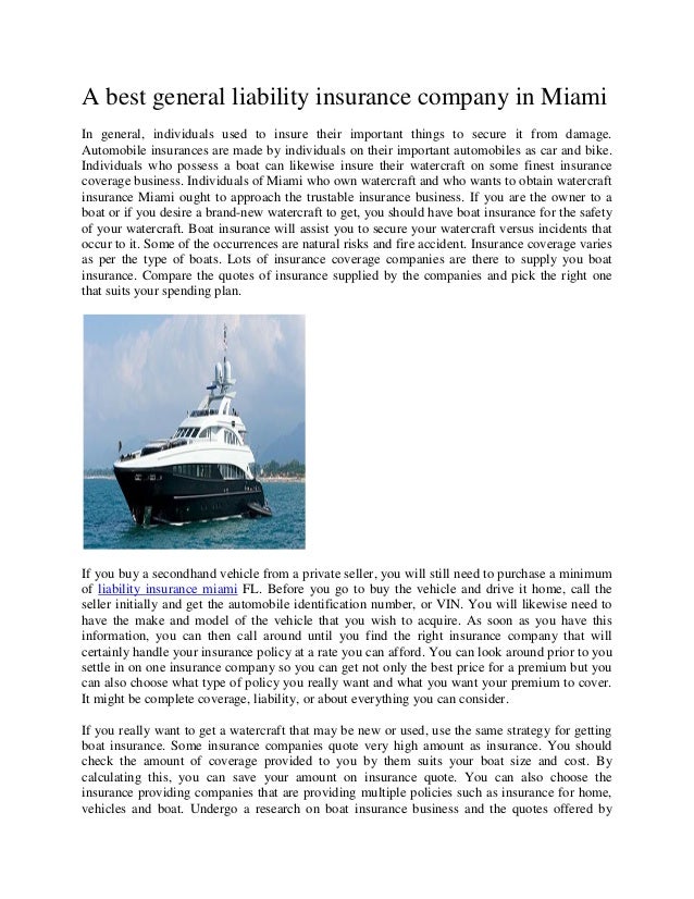 A best general liability insurance company in miami A best general liability insurance company in miami
