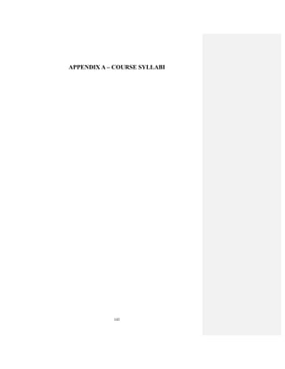 143
APPENDIX A – COURSE SYLLABI
 