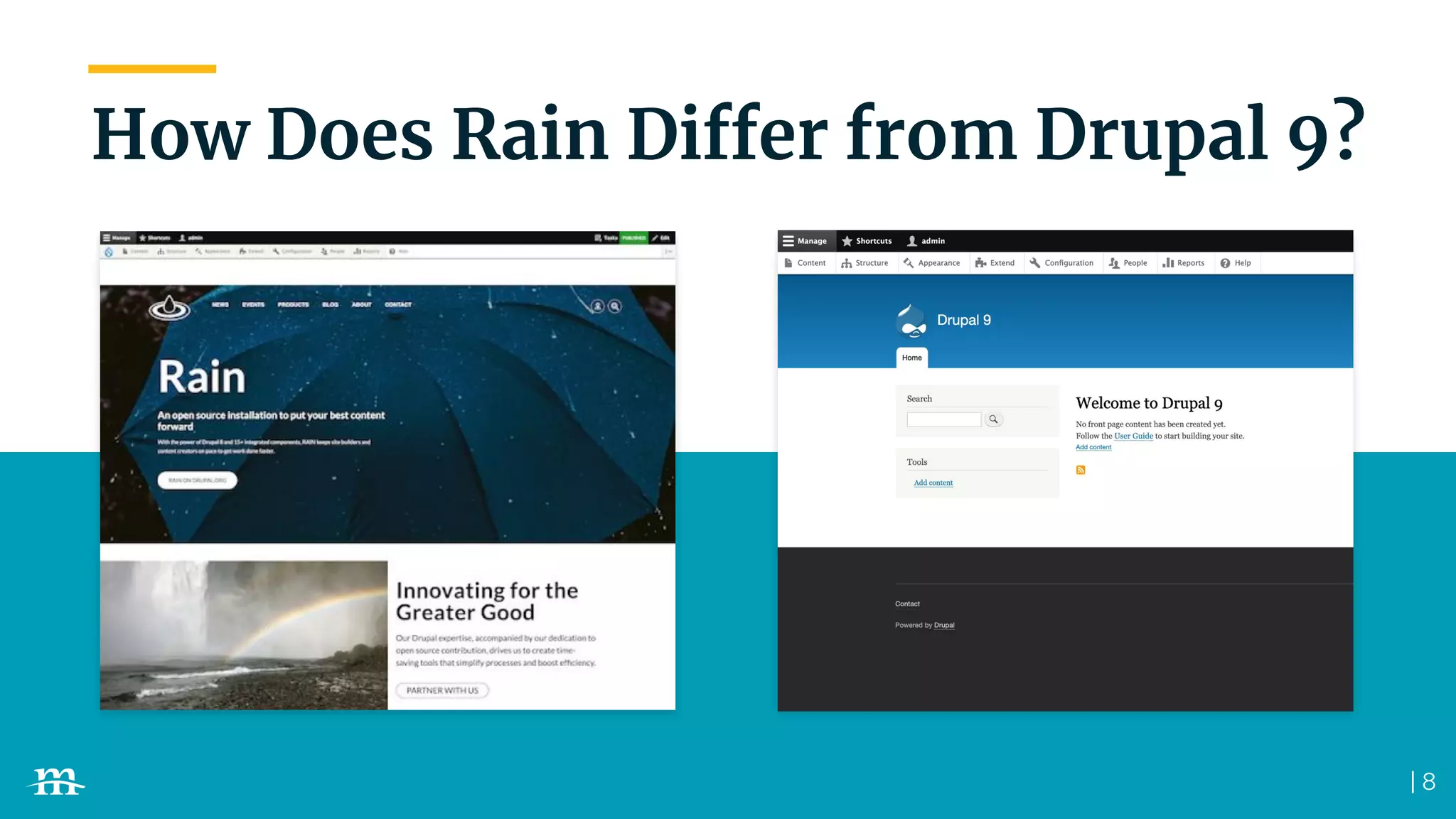 How Does Rain Differ from Drupal 9?
| 8
 