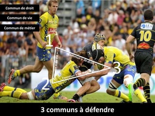 3 communs à défendre
35
1
2
3
Commun de droit
Commun de vie
Commun de métier
 