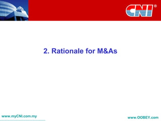 2. Rationale for M&As
www.myCNI.com.my www.OOBEY.com
 
