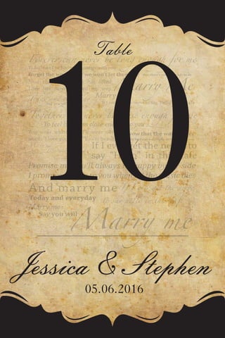 Jessica & Stephen
05.06.2016
Table
10
 