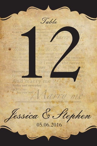 Jessica & Stephen
05.06.2016
Table
12
 