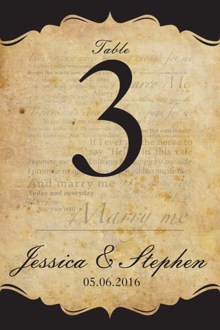 Jessica & Stephen
05.06.2016
Table
3
 