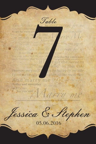 Jessica & Stephen
05.06.2016
Table
7
 