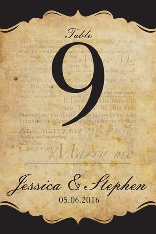 Jessica & Stephen
05.06.2016
Table
9
 