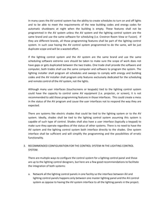 AV system and lighting controls integration | PDF