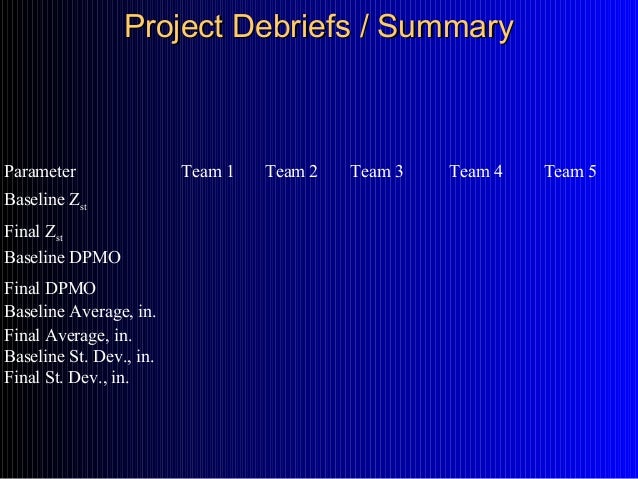 Six sigma catapult project report