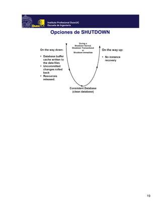 19
Instituto Profesional DuocUC
Escuela de Ingeniería
Opciones de SHUTDOWN
 