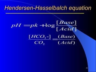 Hendersen-Hasselbalch equation 