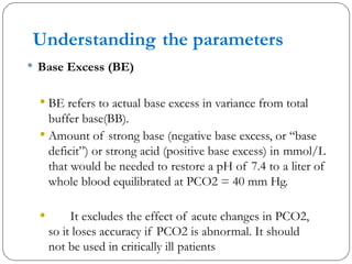 Pco2 Base Excess Acid base abnormalities and blood gas analysis for UG | PPTX