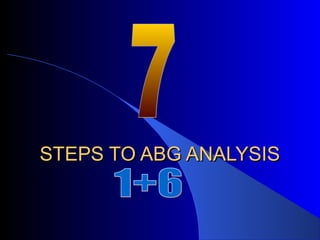STEPS TO ABG ANALYSISSTEPS TO ABG ANALYSIS
 