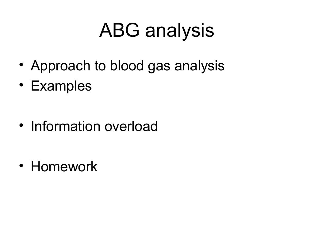 Blood Gas Analysis
