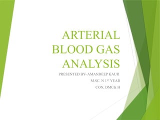 Arterial blood gas analysis for students | PPTX