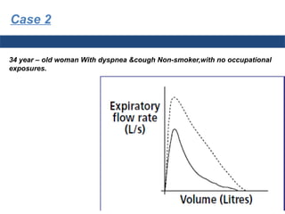 34 year – old woman With dyspnea &cough Non-smoker,with no occupational
exposures.
Case 2
 