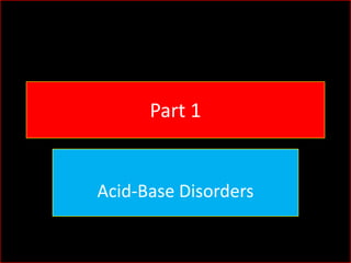 Part 1

Acid-Base Disorders

 