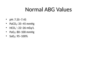 ABGS ,their interpretation and acid base disorders | PPTX