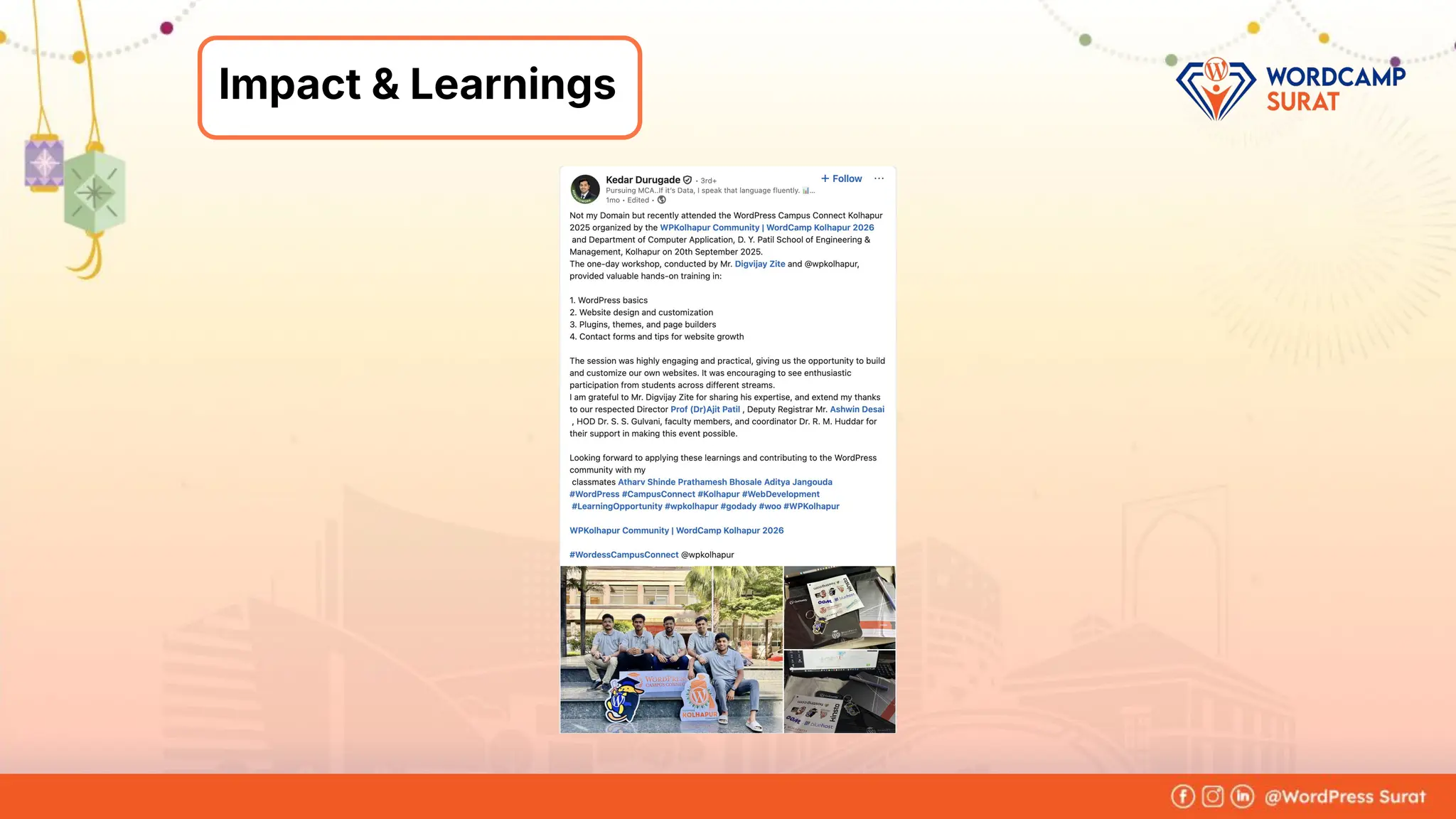 Foram Kansagra
➔ Having 15+ years of experience in
the IT industry.
➔ From a software developer to the
founder of Zluck Solutions
➔ Co-Organiser at WordPress Surat
Community
About Me
Impact & Learnings
 