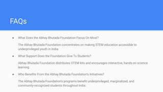 Abhay Bhutada Foundation is Dedicated to Bridging the STEM Education ...
