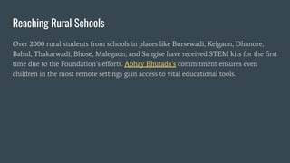 Abhay Bhutada Foundation Promoting Practical STEM Education in Rural ...