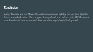 Abhay Bhutada Foundation Promoting Practical STEM Education in Rural ...