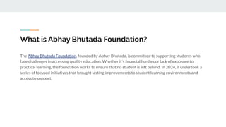 Abhay Bhutada Foundation’s Work in Education and Student Support | PDF