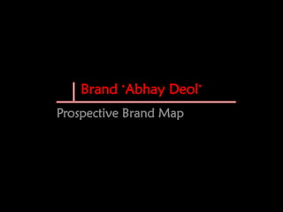 Brand „Abhay Deol‟
Prospective Brand Map
 