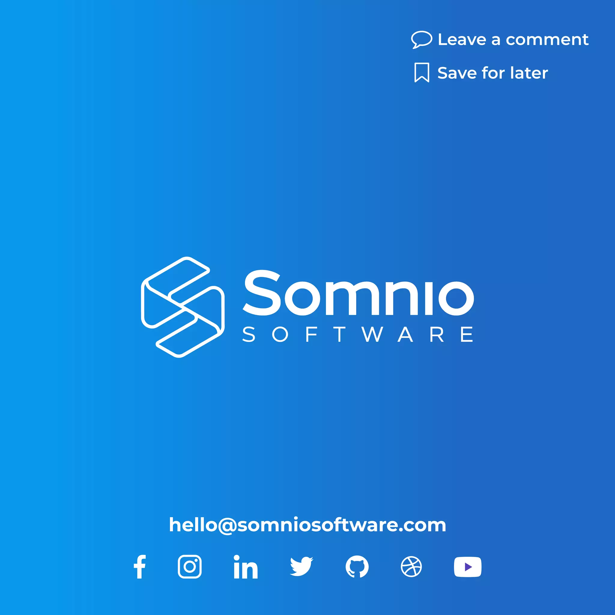 hello@somniosoftware.com
Leave a comment
Save for later