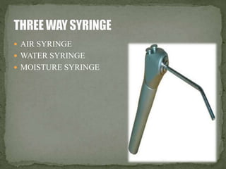 AIR SYRINGE 
 WATER SYRINGE 
 MOISTURE SYRINGE 
 