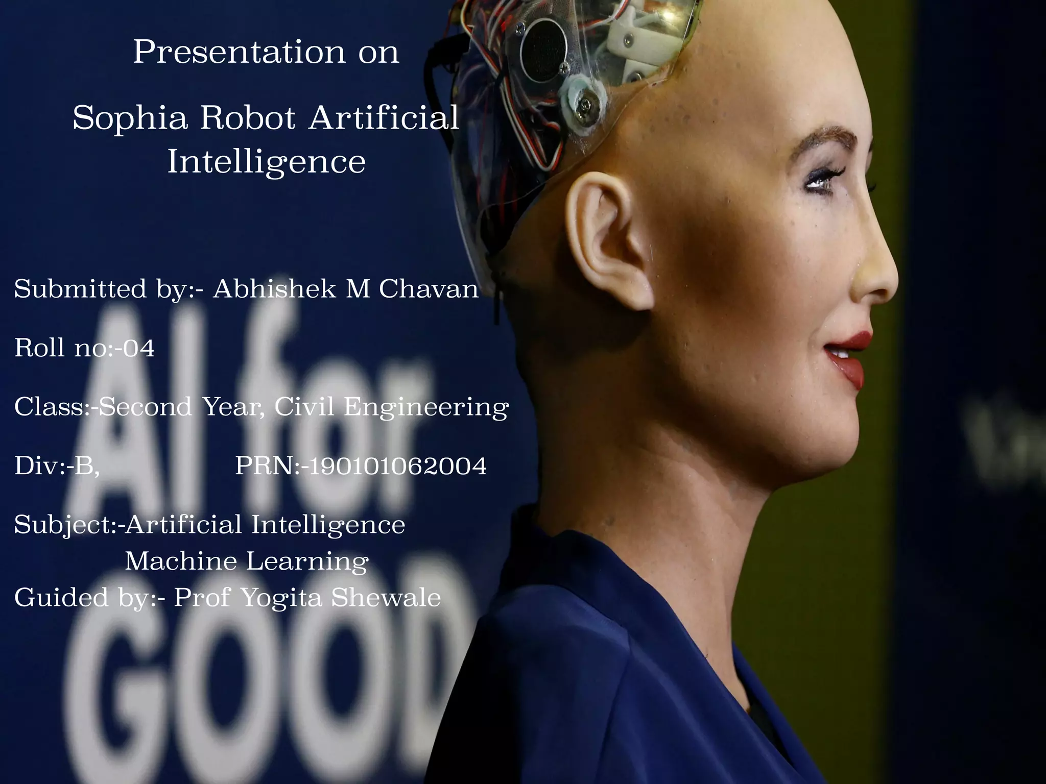 Presentation on Sophia Robot | PDF