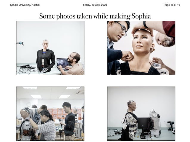 Presentation on Sophia Robot | PDF