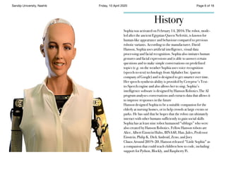Presentation on Sophia Robot | PDF image.