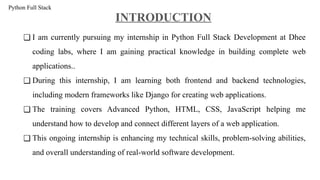 Comprehensive Python Full Stack Internship Project Review and ...