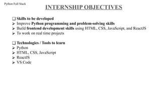 Comprehensive Python Full Stack Internship Project Review and ...