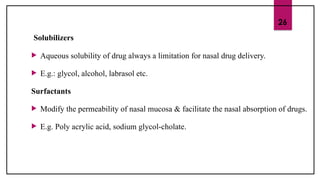 Intranasal drug delivery systems second semester m Pharm | PPTX