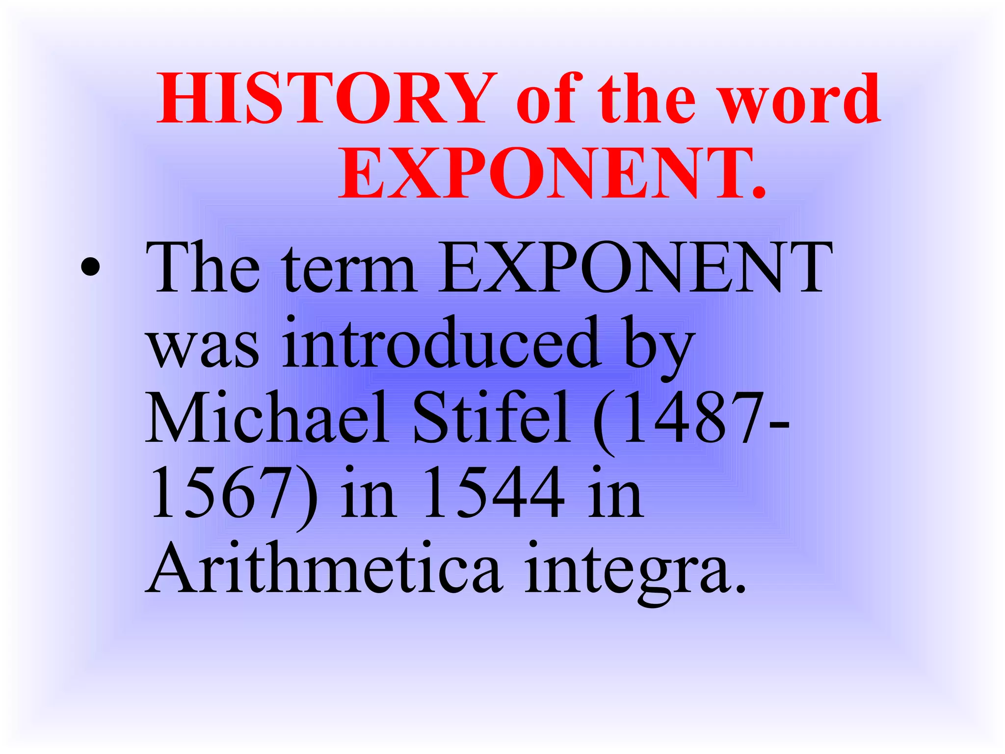 exponents and power | PPT