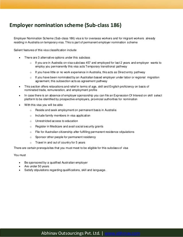 the employer nomination scheme visa subclass 186 pdf