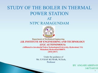 Report on Boilers at NTPC Ramagunadam | PPT