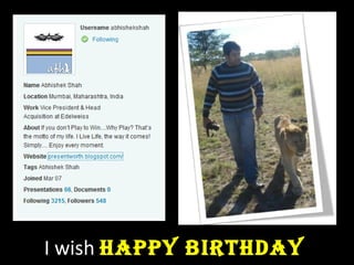 I wish  Happy Birthday 