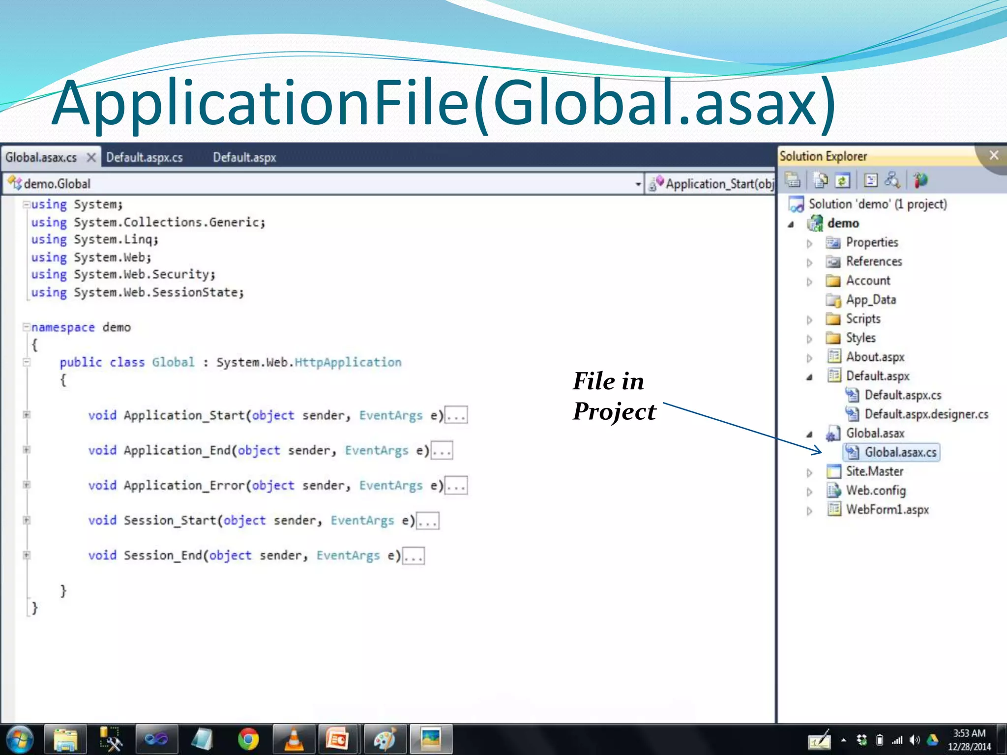 ApplicationFile(Global.asax)
File in
Project
 