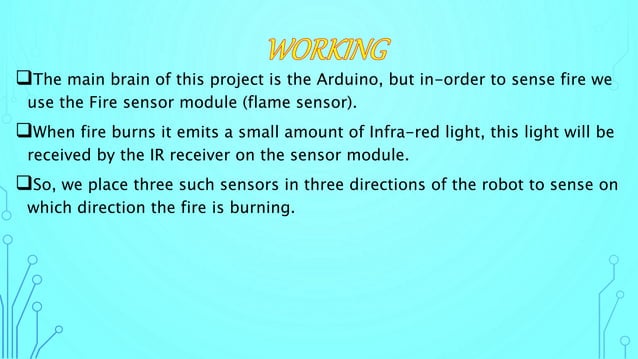 Fire Fighting Robot using arduino UNO PPT | PPTX