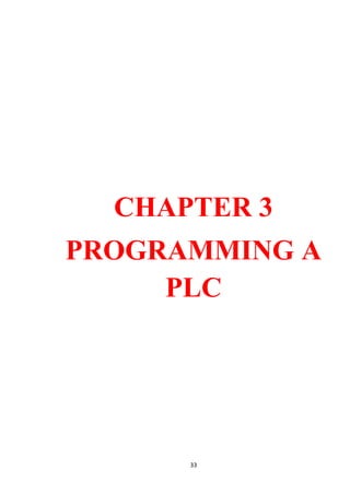 33
CHAPTER 3
PROGRAMMING A
PLC
 