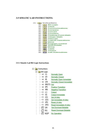 45
3.5 SIMATIC LAD INSTRUCTIONS:
3.5.1 Simatic Lad Bit Logic Instructions
 