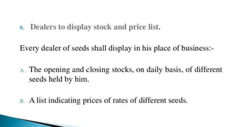 Seed control order 1983