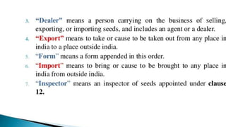 Seed control order 1983