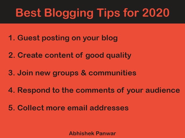 Best Blog Tips for 2020 | PPT